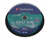 VERBATIM DVD-RW lemez, jrarhat, 4,7GB, 4x, 10 db, hengeren, VERBATIM