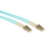 ACT Multimode 50/125 OM3 duplex armored fiber patch cable with LC connectors 0, 5m Blue