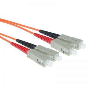 ACT / LSZH Multimode 50/125 OM2 fiber cable duplex with SC connectors 1m Orange