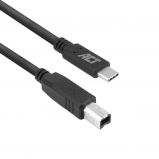 ACT USB 2.0 cable USB-C to USB-B 1, 8m Black